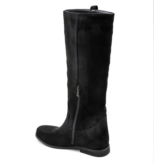 Flat black country boots