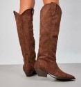 Botas cowboy marrón tacón bajo