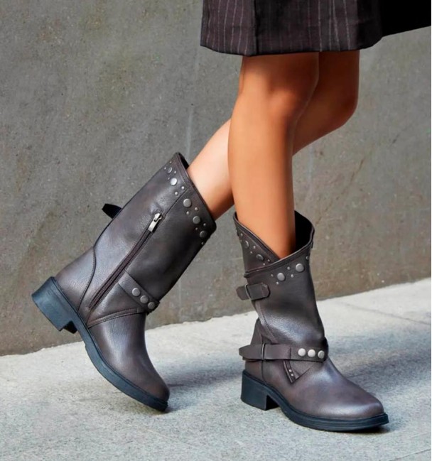 Botas moteras marrón chocolate
