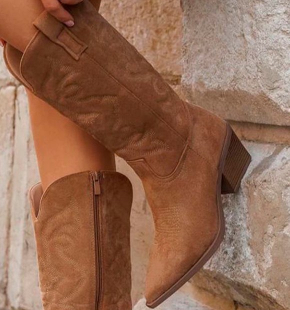 Botas cowboy camel tacón cubano 2