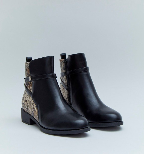 botins pretos com animal print 2