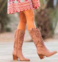 Botas cowboy rosas tacón Menorca