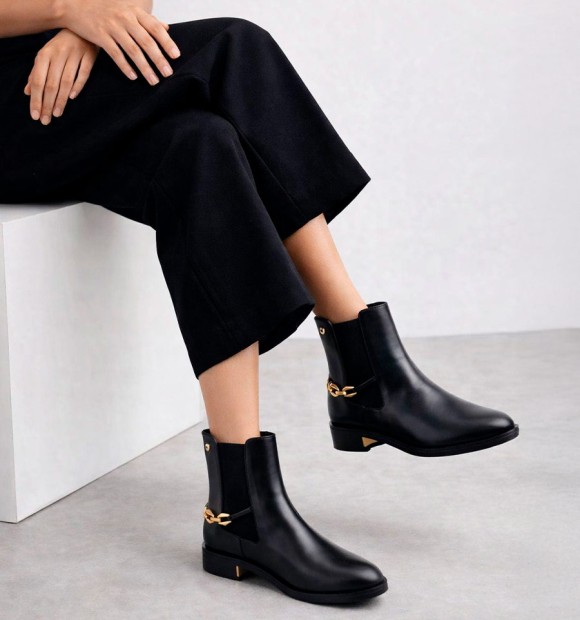 REESE-GIOSEPPO LEATHER CHAIN ​​CHELSEA BOOTS 2