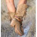Botas boho con flecos Detroit Taupe