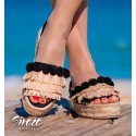 Alpargatas Chic Beige-Negro