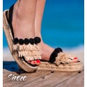 Sandalias de esparto Beige-Negro