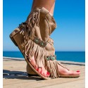 Botas boho verano Panamá Taupe
