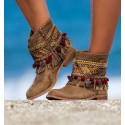 Botines camperos estilo boho Nacar Camel