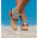 botines boho con flecos y estampados étnicos apache