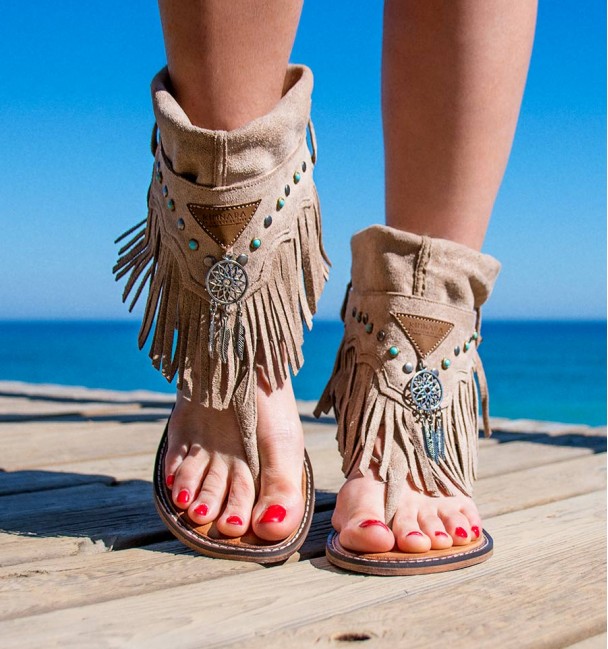 Botas Sandalias Cuba Taupe