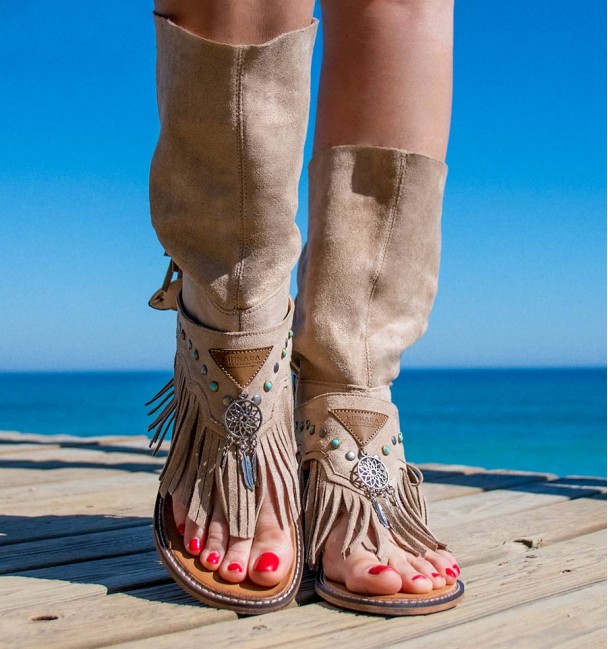 Botas Sandalias Cuba Taupe