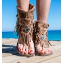 botas sandálias boho Tahití Camel