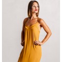 vestido hippie amarillo mostaza liso para mujer