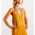 vestido indie amarillo mostaza sin mangas