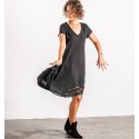 vestido hippie con bordados en color negro