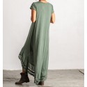 vestido indie verde con mangas cortas