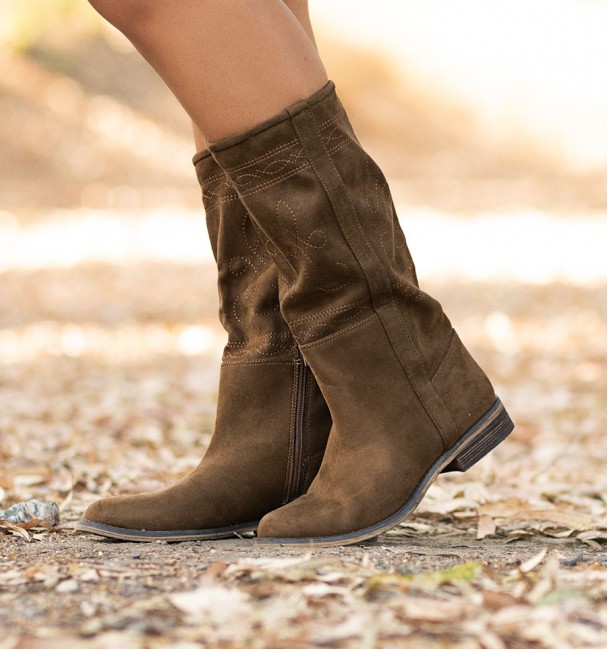 Botas de campo castanho Bogart com bordado