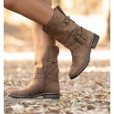 bota country estilo camelo com alças para mulher