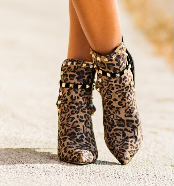 Botinha Monroe Preto-Leopardo