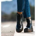 black woman military boot with platform