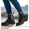 botas militares con plataforma y cordones