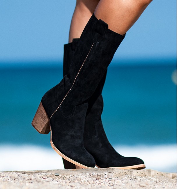 Botas pretas Yoho para mulheres