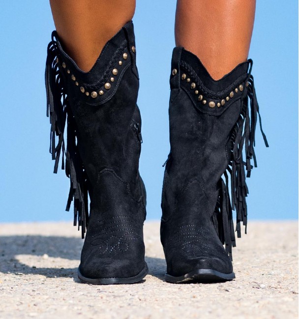 Boots Roger fringes  Black Boots Roger fringes  Black