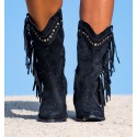 Botas flecos Roger Negro