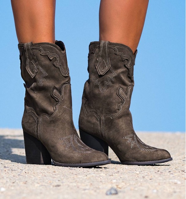 Heel Women Boots Lucky Taupe