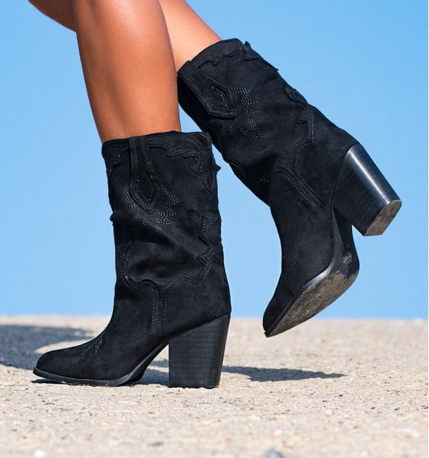 Heel Women Boots Lucky Black
