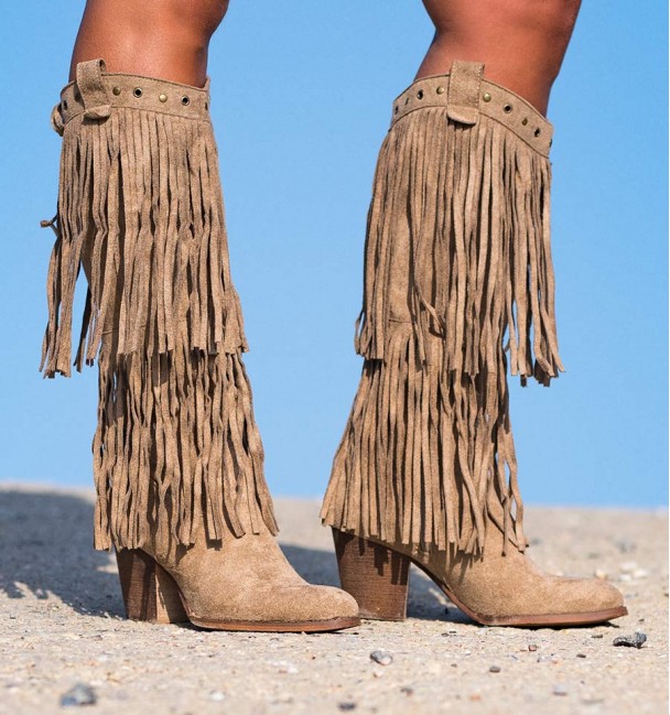 BOTAS DE SALTO INDIAN BEIGE