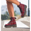 Botas militares Alexander Negro-Rojo