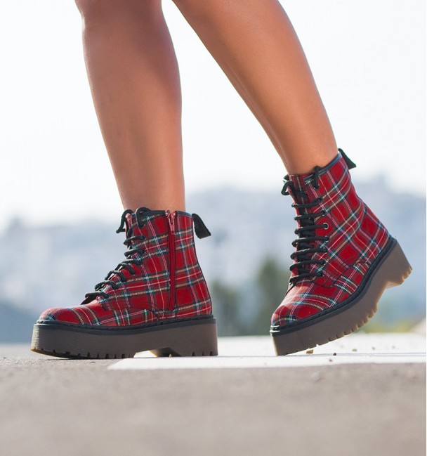 Botas Alexander plataforma preto-vermelho Botas Alexander plataforma preto-vermelho
