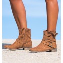 Women low boots with buckles