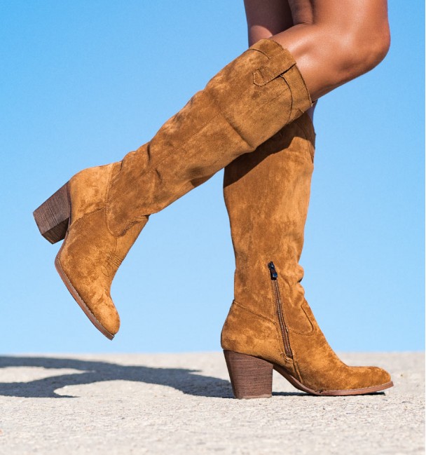 Botas boho cavel Camel lado