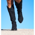 Botas Bordadas Sunset Preto