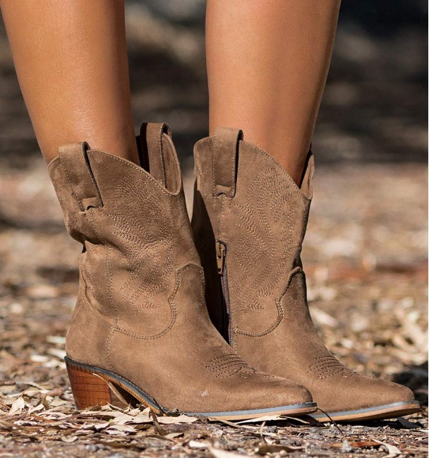 Botas Cowboy Mini Hollywood Camelo Botas Cowboy Mini Hollywood Camelo