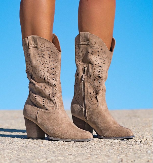 Botas Salto Kea Bege