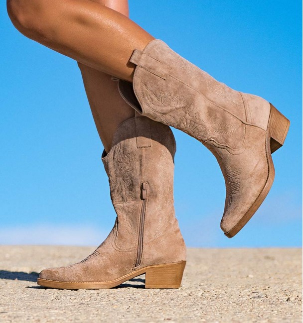 Loa botas de cowboy bege
