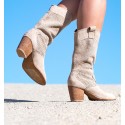 Botas Cowboy Damasco Bege