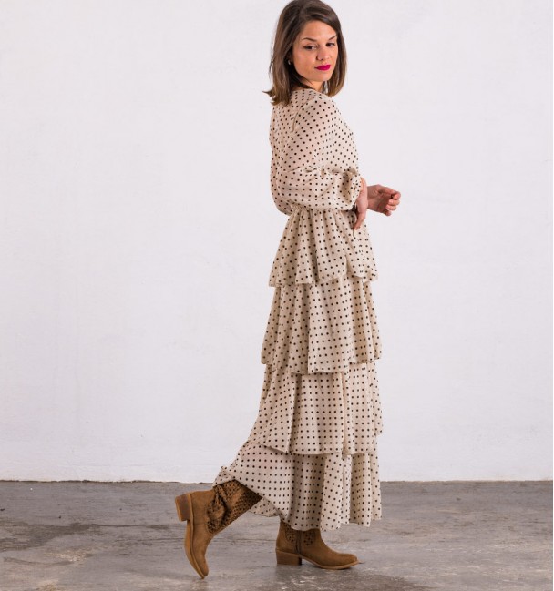 Yao Beige Woman Dress