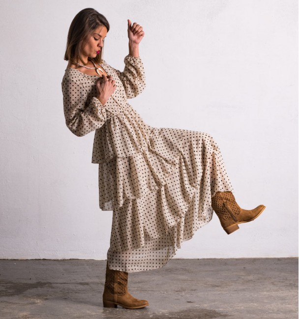 Yao Beige Long Dress