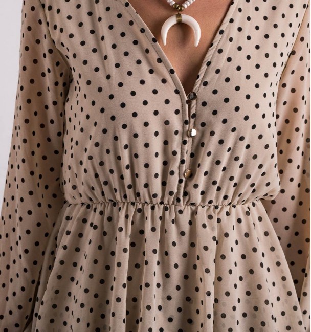 Vestido Volantes Yao Beige